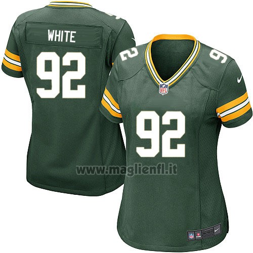 Maglia NFL Game Donna Green Bay Packers White Verde Militar
